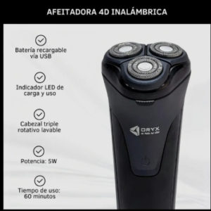 Afeitadora 4d Inalámbrica Máquina De Afeitar Corta Barba Patillera Recargable Usb