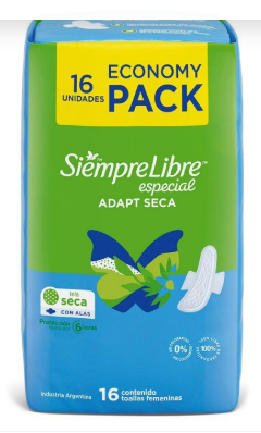 SIEMPRE LIBRE TOALLA ESPECIAL X 16U SECA
