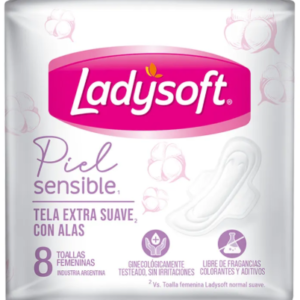 Ladysoft piel sensible c/alas x 8 unidades
