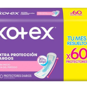 Protectores Diarios Kotex Extra Protección Largos 60 u