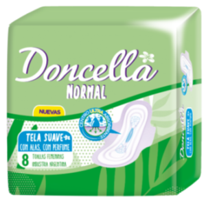 Toallas Femeninas Doncella Normal Con Alas y Perfume x 8 unidades