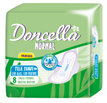 Toallas Femeninas Doncella Normal Con Alas y Perfume x 8 unidades