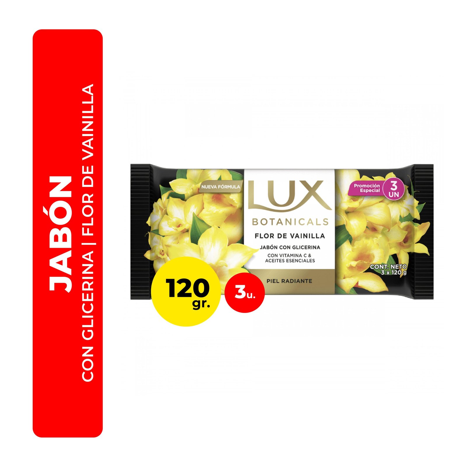 Jabón Lux Botanicals Flor de Vainilla x 3 120 g